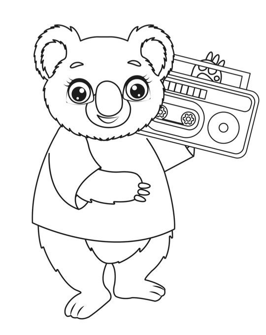 Little elephant koala coloring pages for kids coloring pages for kids coloring pages printable coloring pages digital download