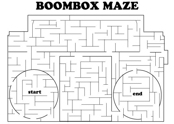 Boombox maze coloring books printable coloring pages color
