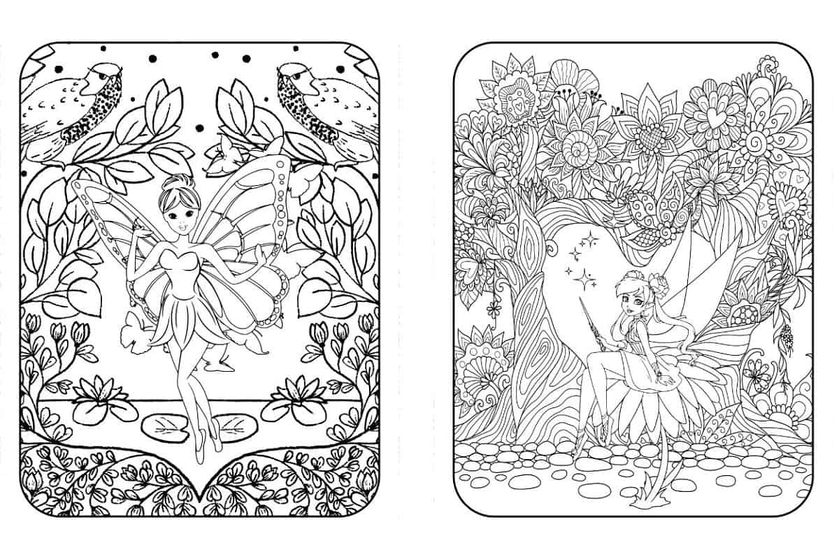 Free adult fairy coloring pages printable