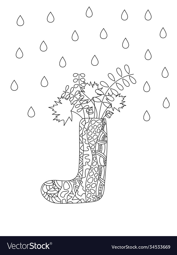 Rubber boots coloring book for children and adults