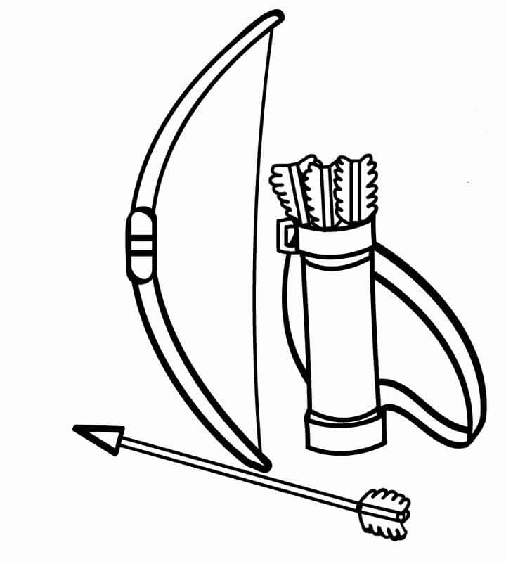 Bow and arrow coloring page