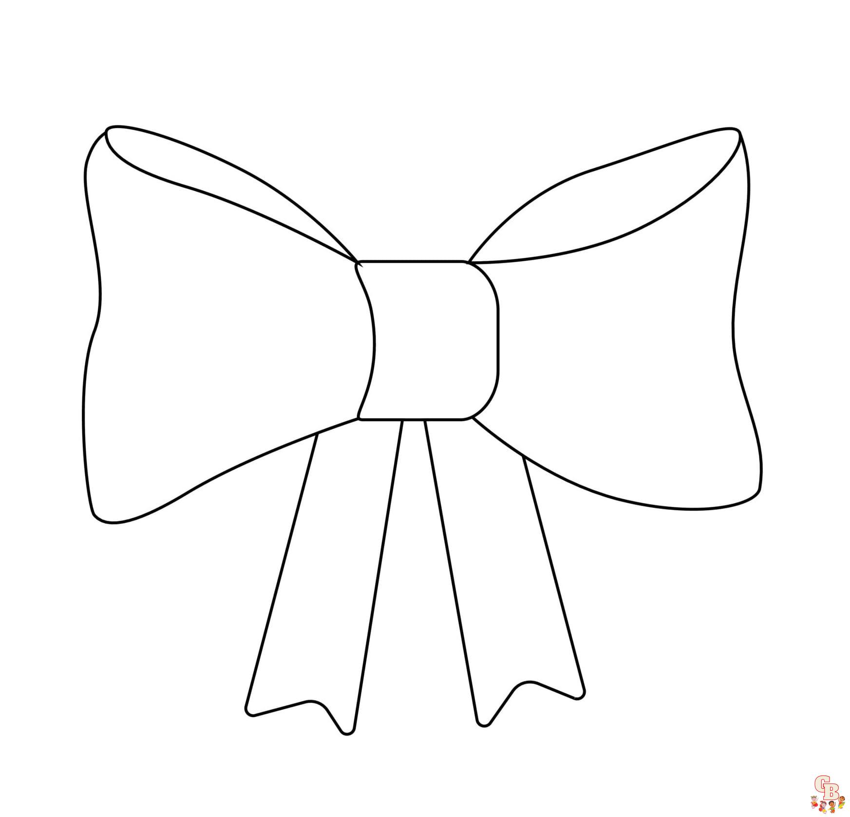 Printable bow coloring pages free for kids and adults