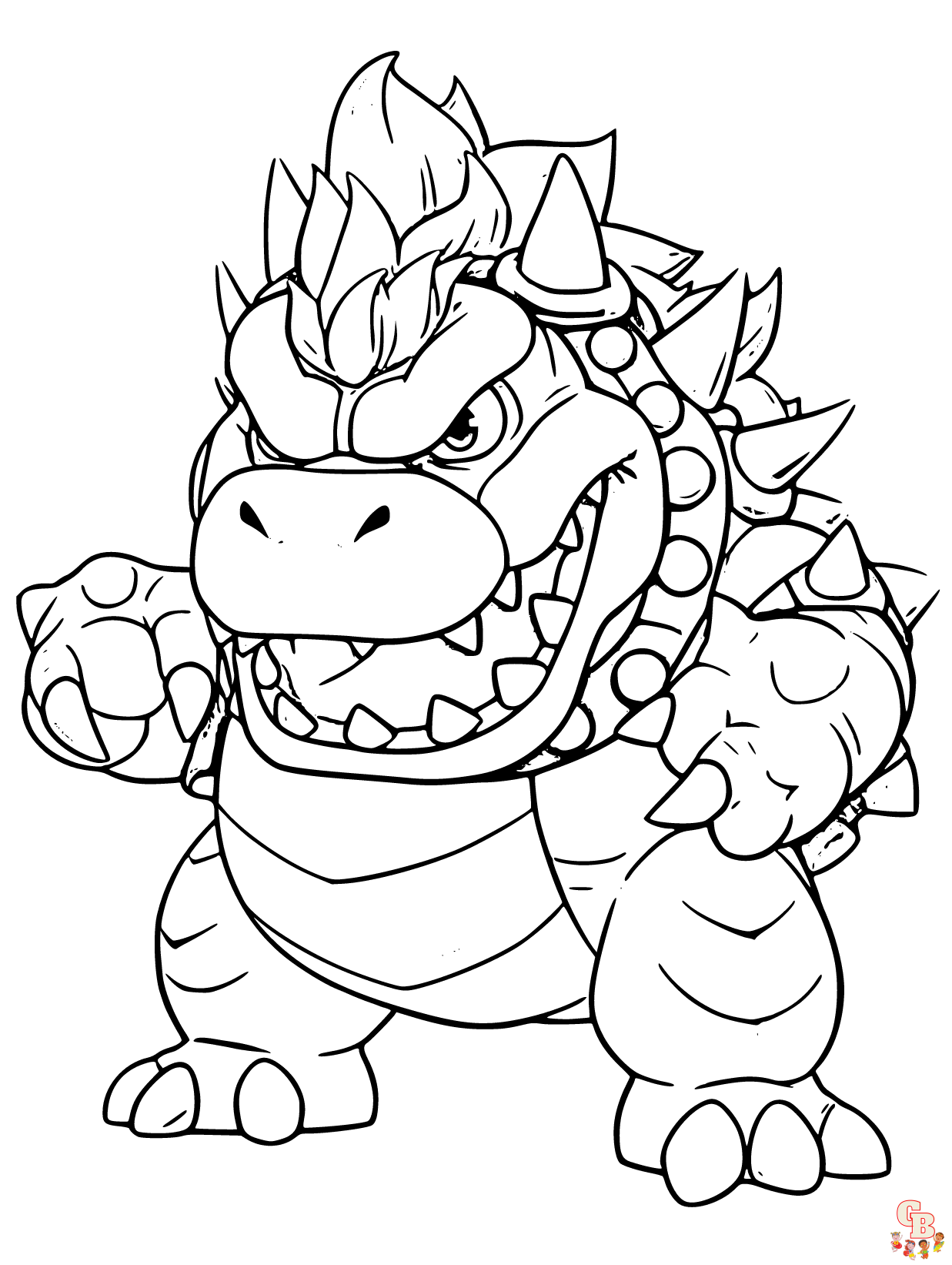 Exciting bowser coloring pages for kids