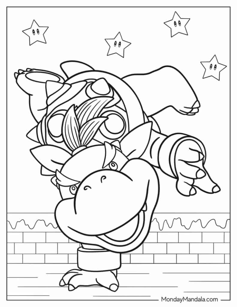 Bowser coloring pages free pdf printables