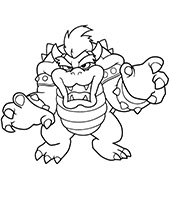 Printable coloring page of bowser