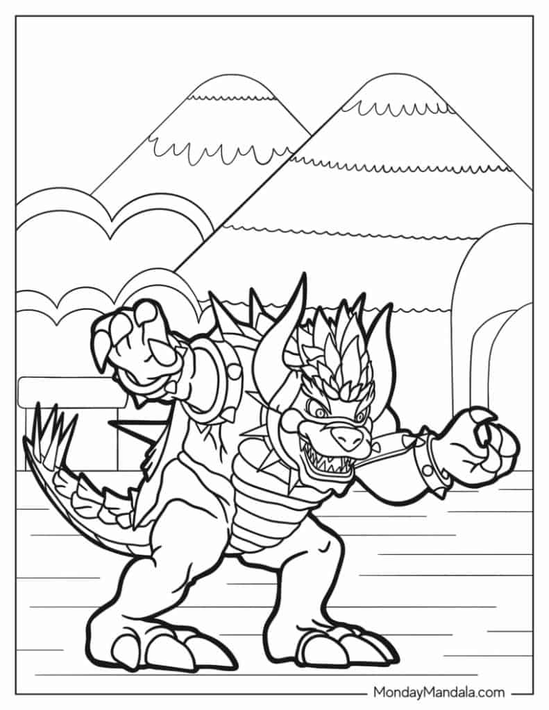 Bowser coloring pages free pdf printables