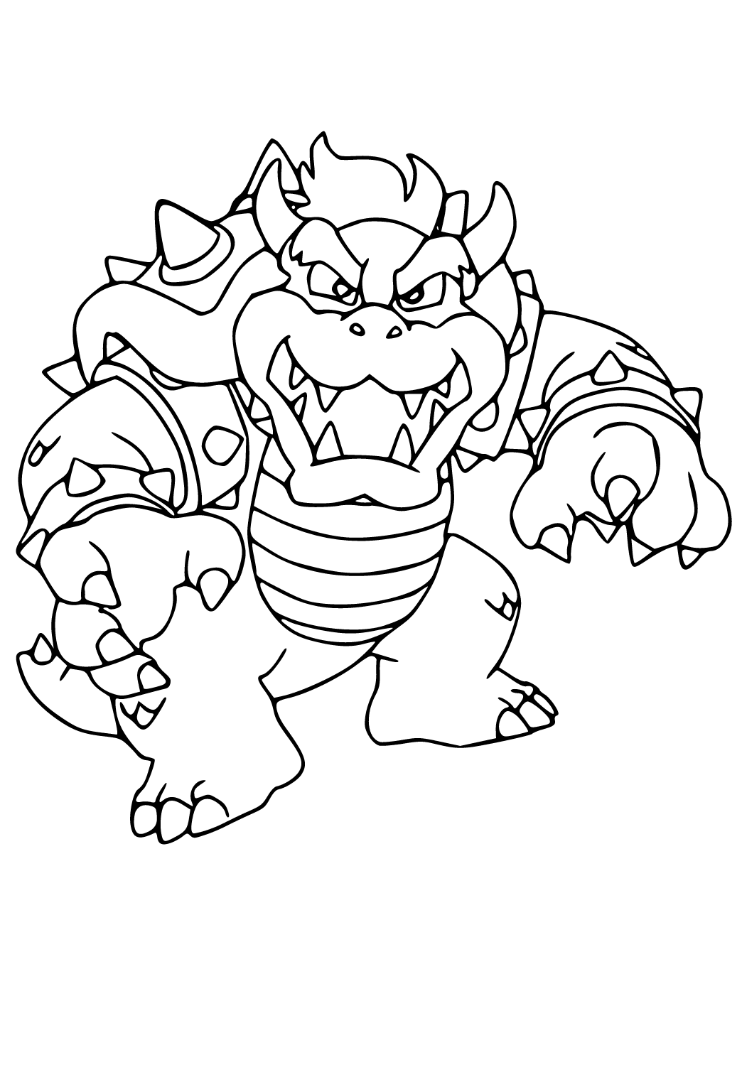 Free printable bowser hero coloring page for adults and kids