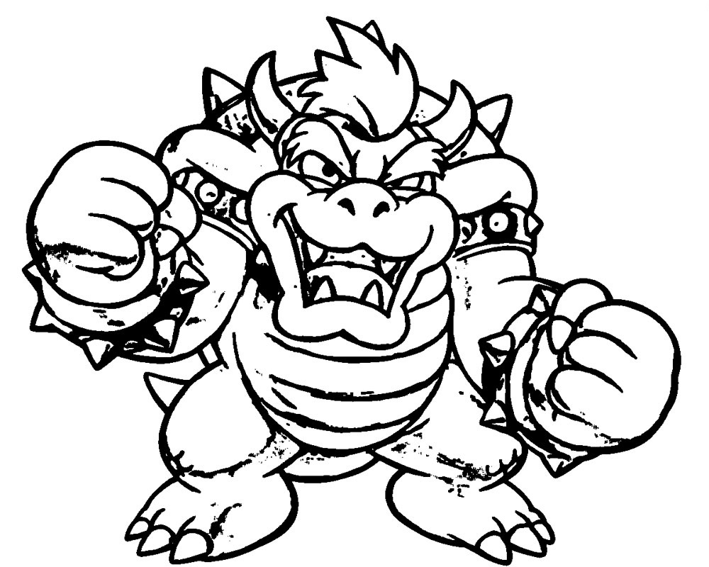 Bowser coloring page educative printable