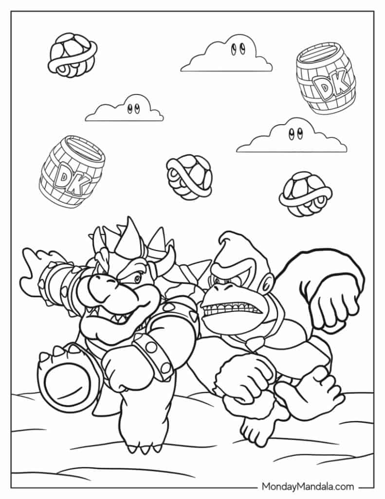 Bowser coloring pages free pdf printables