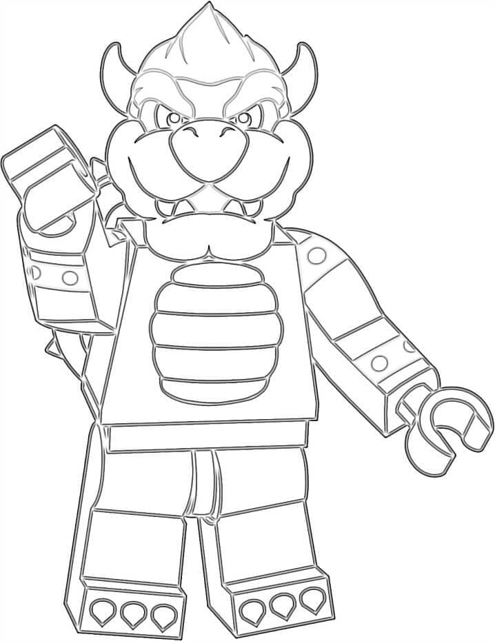 Lego bowser coloring page