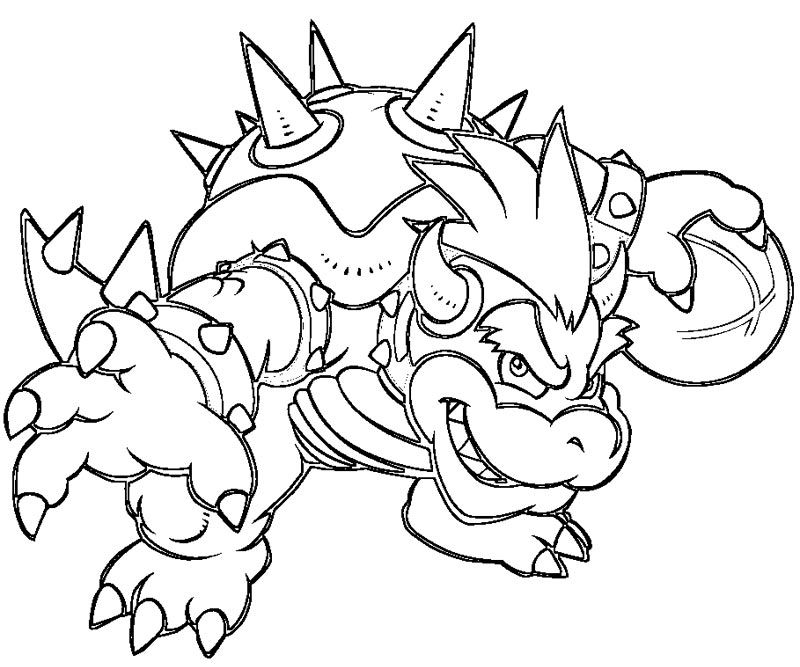 Printable bowser coloring page