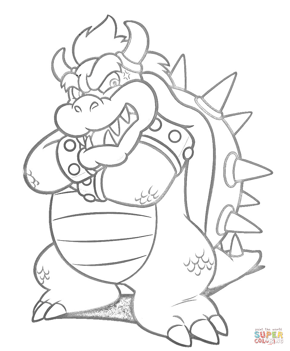 Bowser coloring page free printable coloring pages