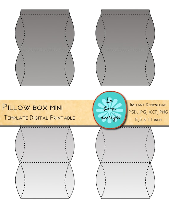 Pillow box template printable diy folding sheet jpg psd gimppng for easy making a personal gift box