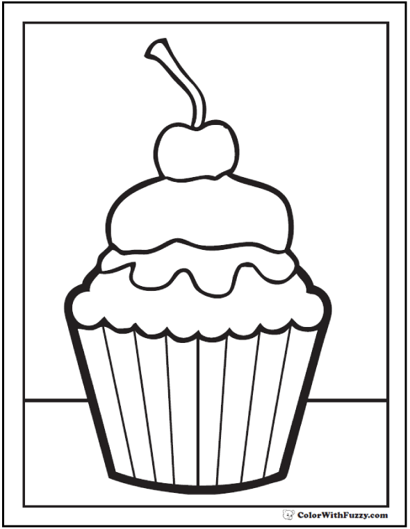 Cupcake coloring pages â free coloring pages pdf format for kids