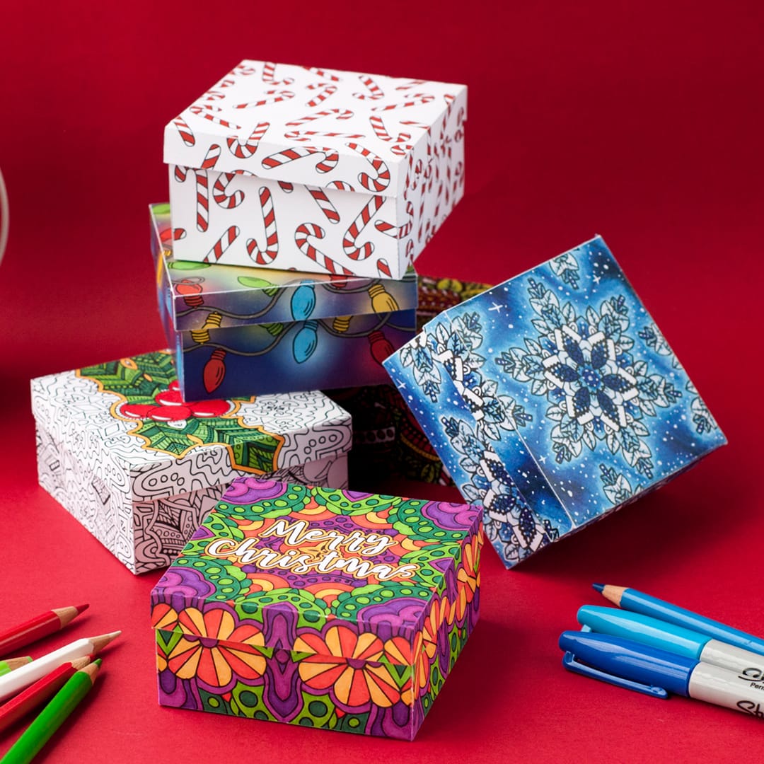 Diy christmas gift boxes pack printable paper gift box templates