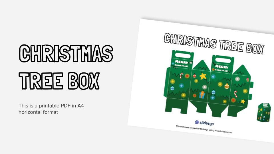 Christmas tree box printable coloring worksheet