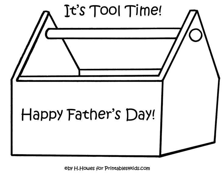 Print and color toolbox for fathers day gift or card fathers day printable fathers day card template fathers day coloring page