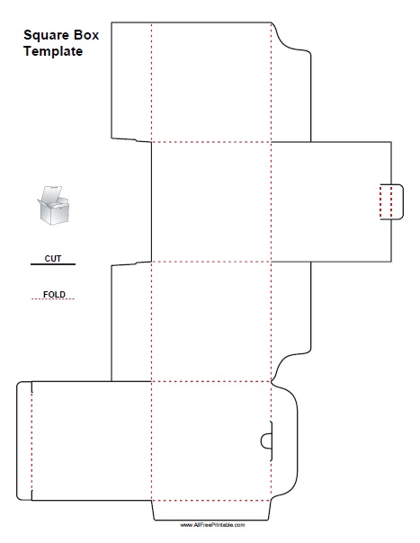 Square box template â free printable