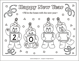 New years coloring pages