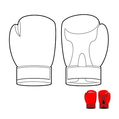 Coloring book of boxing gloves vector illustration sports acces stock illustration