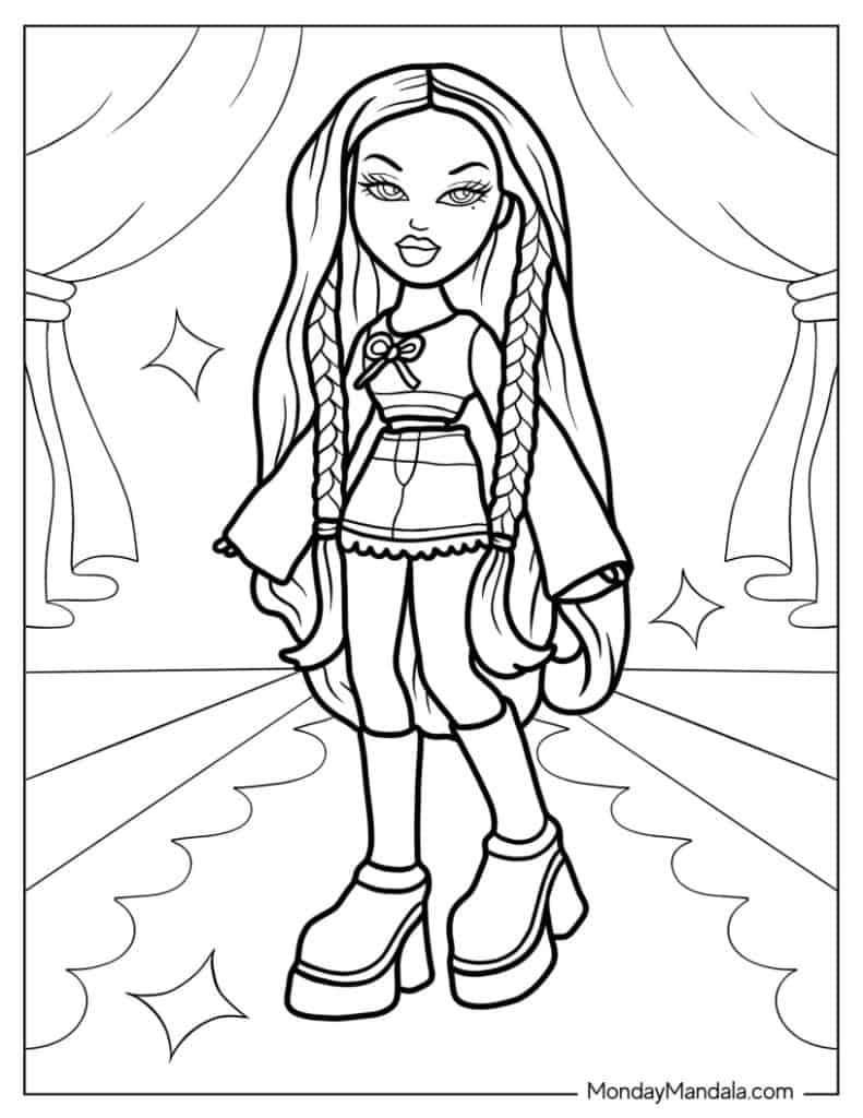 Bratz coloring pages free pdf printables