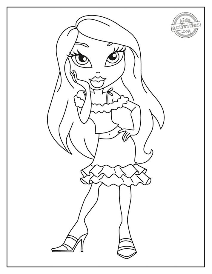 Fashionable fun bratz coloring pages for kids to color kids activities blog