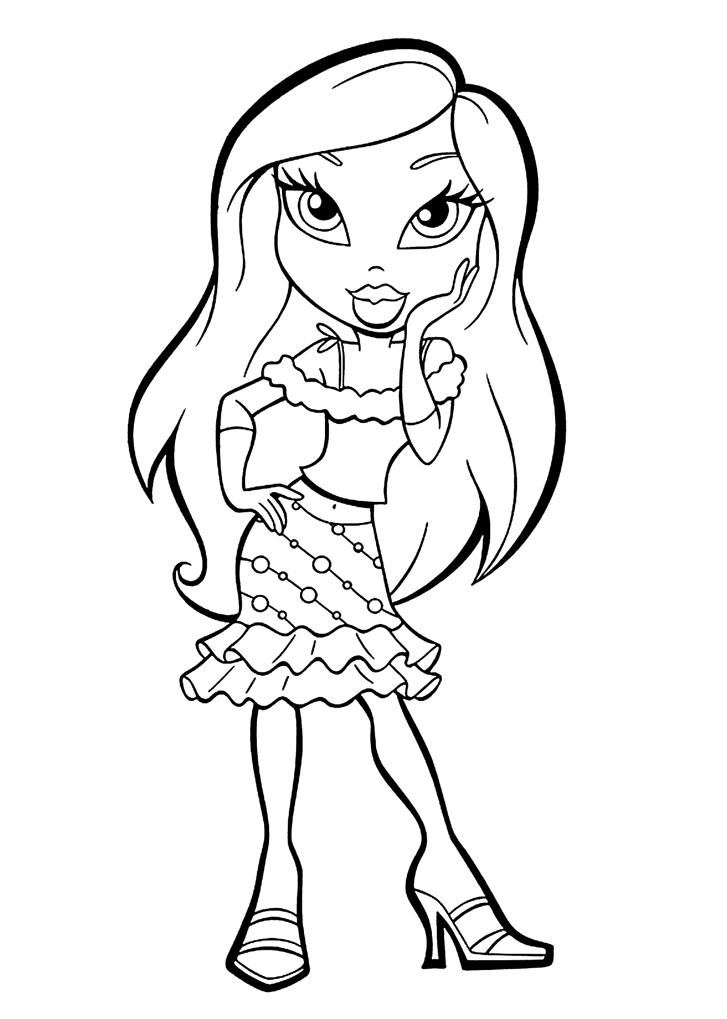 Bratz dolls coloring pages for kids printable free cartoon coloring pages coloring pages baby coloring pages