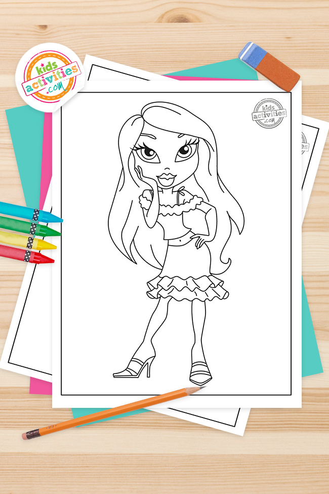 Fashionable fun bratz coloring pages for kids to color kids activities blog