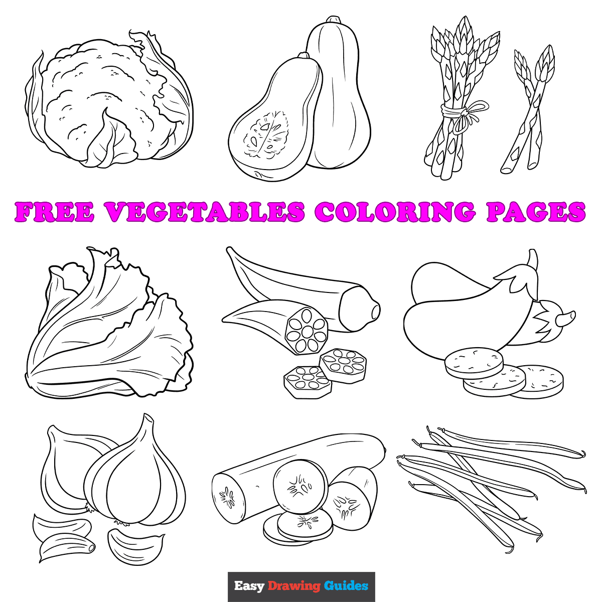 Free printables vegetables coloring pages for kids