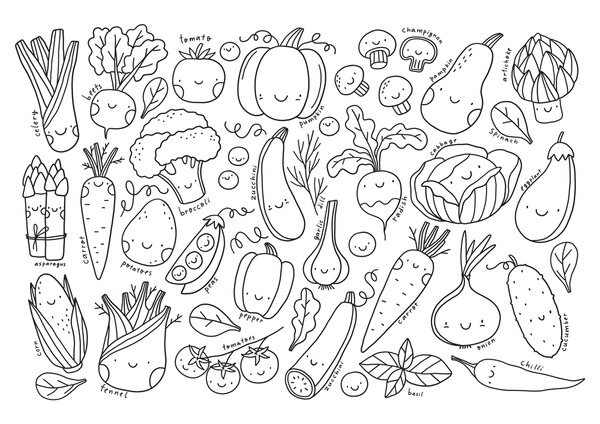 Broccoli coloring pages royalty