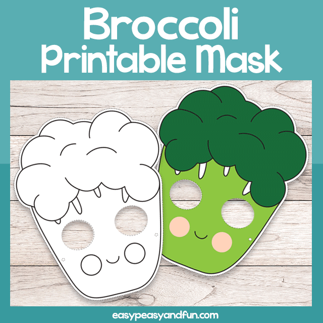 Printable brocolli mask template â easy peasy and fun hip