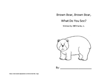 Brown bear personalized coloring mini book for young children by martha j vega