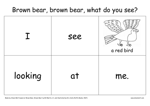 Brown bear brown bear reading game teaching resources