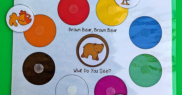 Brown bear color matching printable for toddlers