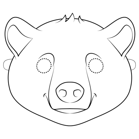 Brown bear mask coloring page free printable coloring pages