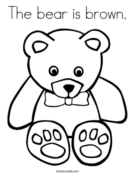 The bear is brown coloring page