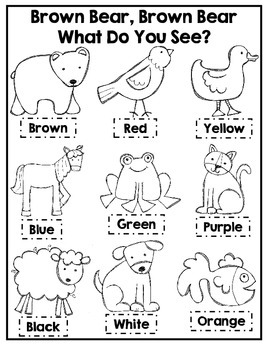 Brown bear brown bear coloring activity by courtney santore tpt