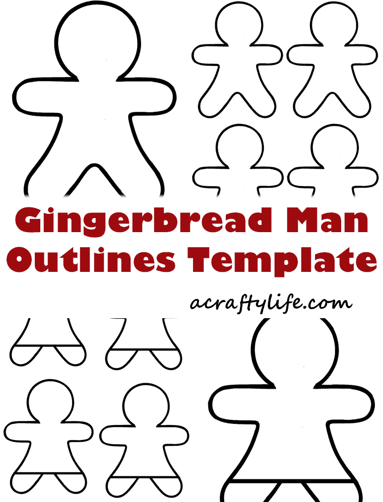 Free gingerbread man outlines printable different sizes