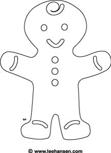 Gingerbread man coloring page printable