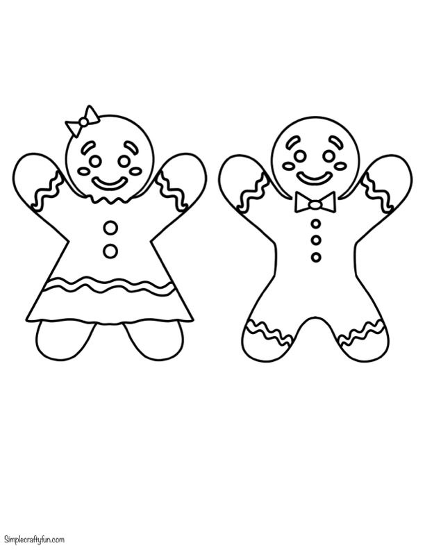 Free printable gingerbread man and woman template