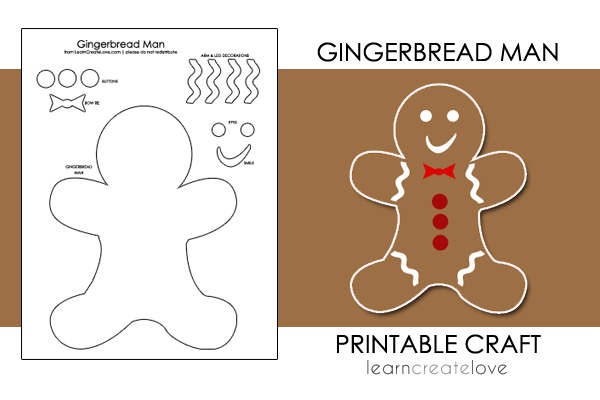 Printable gingerbread man craft