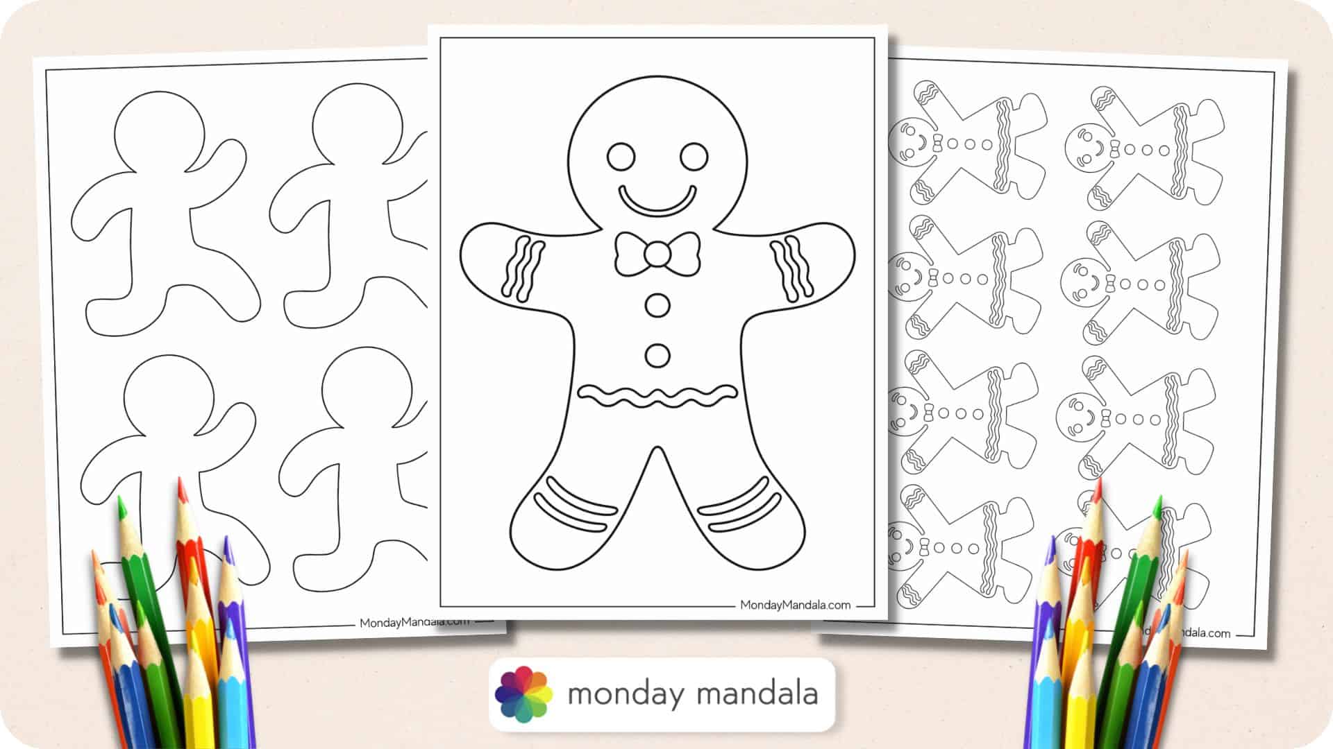 Gingerbread man templates free pdf printables