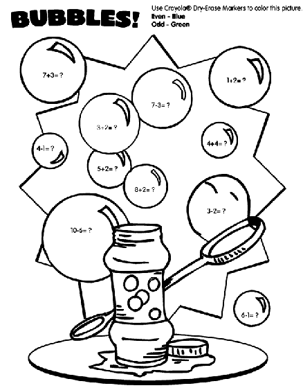 Bubbles coloring page