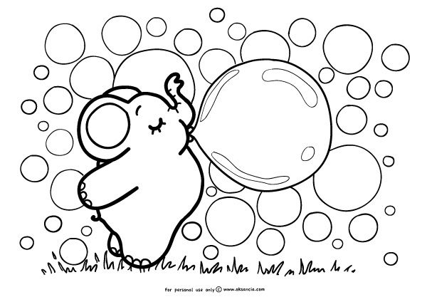 Bubbles â weekly free coloring page by oksanciafree coloring page number with adventures of rondy the elephant free coloring pages monster coloring pages coloring pages