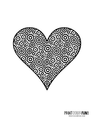 Printable heart coloring pages a huge collection of hearts for coloring crafting learning at