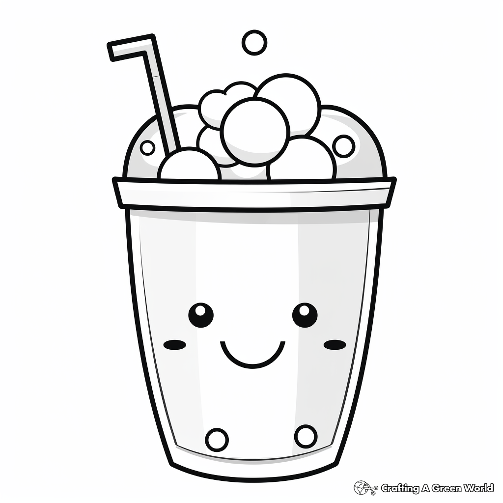 Cute bubble tea coloring pages