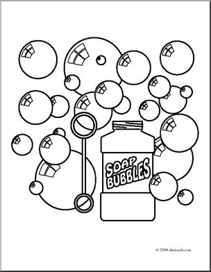 Clip art bubbles coloring page i