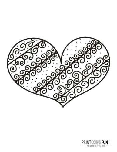 Printable heart coloring pages a huge collection of hearts for coloring crafting learning at