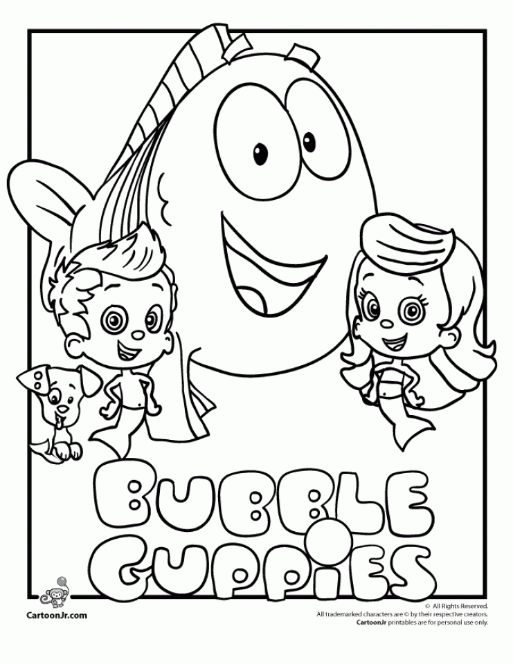 Free printable bubble guppies coloring pages