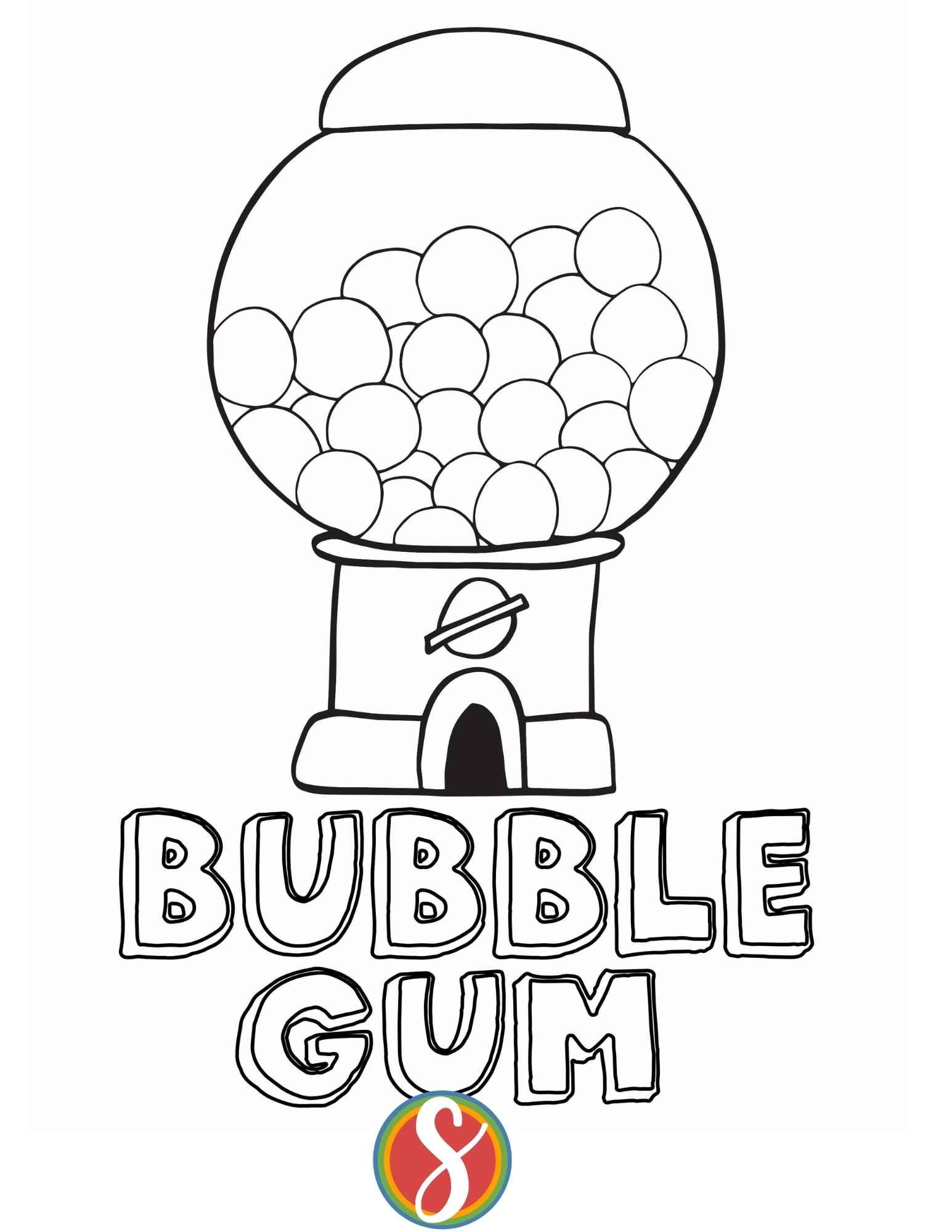 Free bubble gum coloring pages â stevie doodles